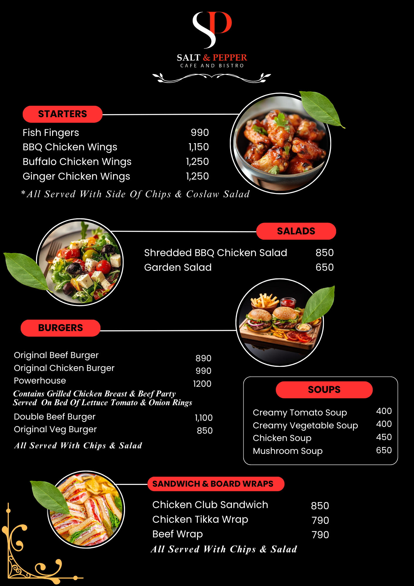 Starters Menu